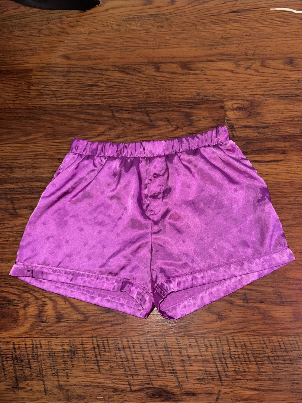 More Than Magic Satin Star Jacquard Sleep Shorts in Purple 34.M